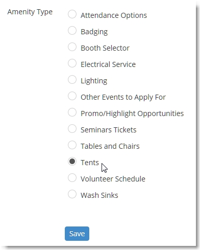 If it's tied to an amenity, select the amenity type