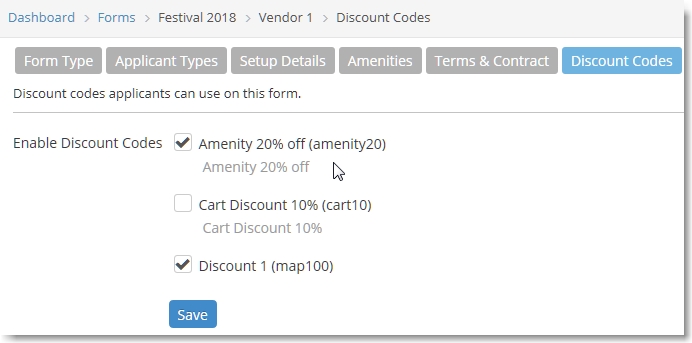 Select the discounts that apply to this form