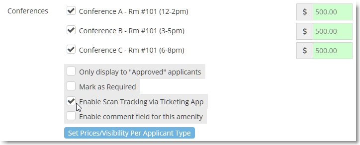 amenity set scannable