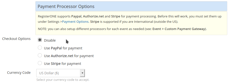 Disable Payments