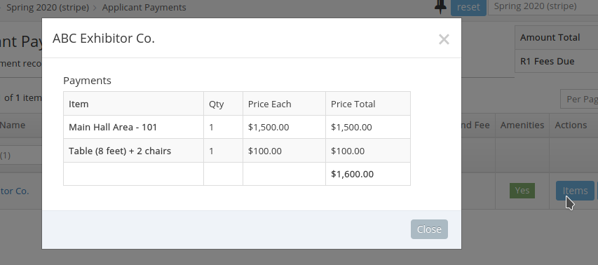 View cart items