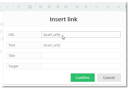 paste in the same variable into the URL field