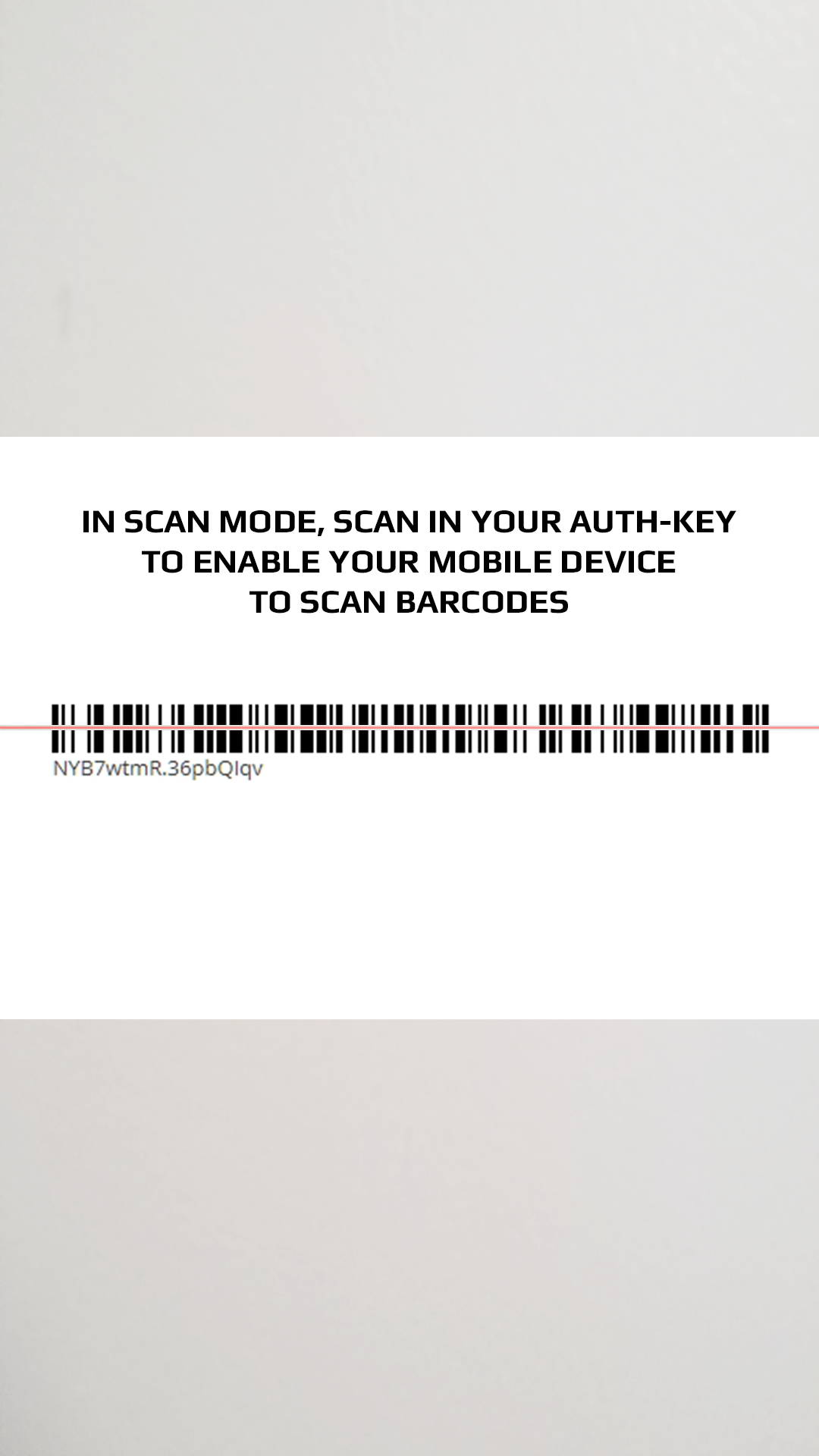 scan in your barcode