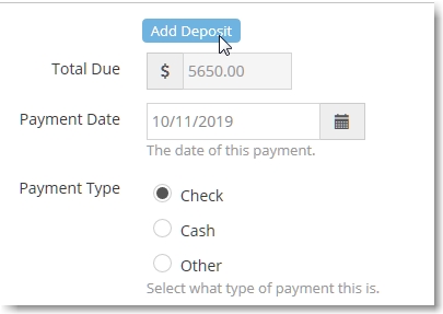 set the deposit amount