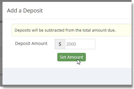 set the deposit amount